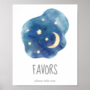 Kinderdusche auf Mond und Stars - Gefallen an Schi Poster