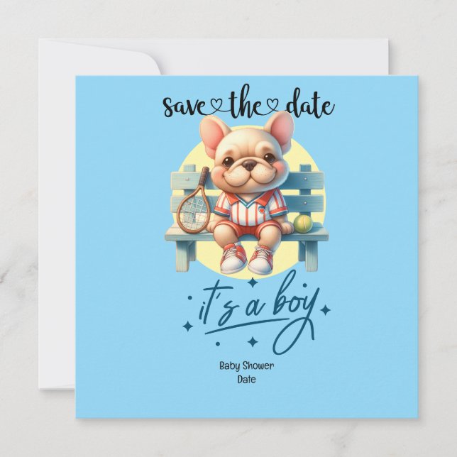 Kinderdusche - Blauer und Spaß Save The Date (Vorderseite)