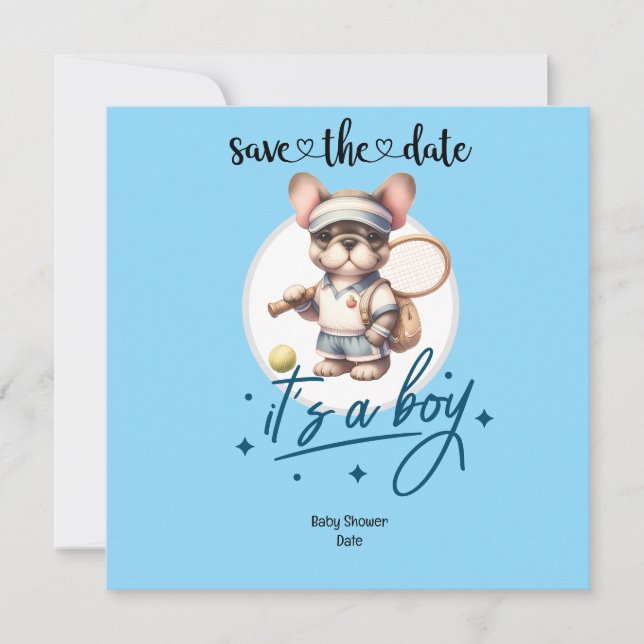 Kinderdusche - Blauer und Spaß Save The Date (Vorderseite)