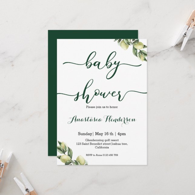 Kinderdusche Einladung (Vorderseite/Rückseite Beispiel)