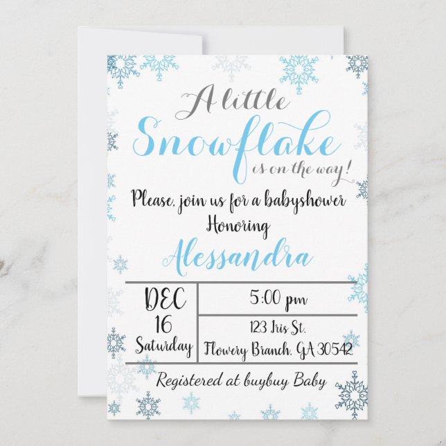 Kinderdusche Einladung (Vorderseite)