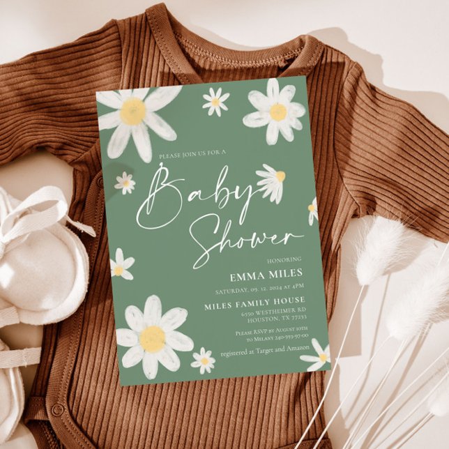 Kinderdusche Einladung Daisy Sage Green (Von Creator hochgeladen)