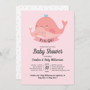 Kinderdusche Einladung Es ist ein Niedlicher Mädch