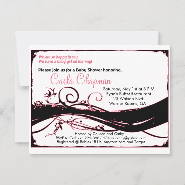 Kinderdusche Einladung für Mädchen (Vorderseite)