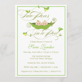 Kinderdusche Einladung - Junge und Girl Pea in ein