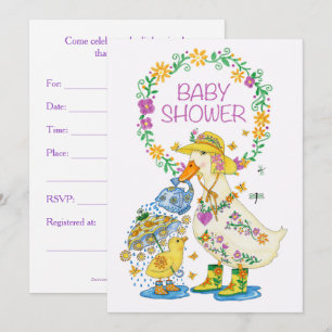 Kinderdusche Einladung mit Duck and Chick