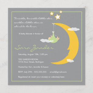 Kinderdusche Einladung Mond und Sterne