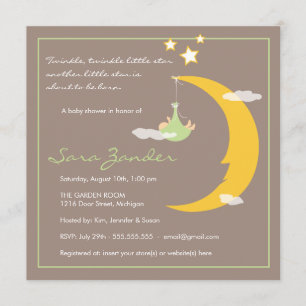 Kinderdusche Einladung Mond und Sterne