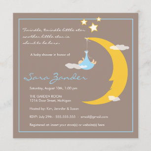 Kinderdusche Einladung Mond und Sterne