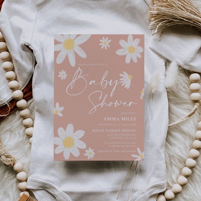 Kinderdusche Einladung Rosa Daisy (Von Creator hochgeladen)