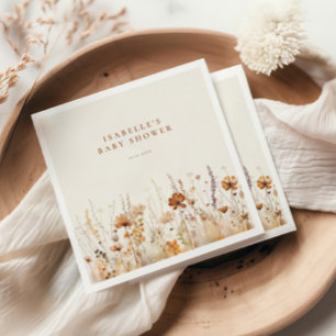 Kinderdusche für die Wildblume im Herbst Serviette