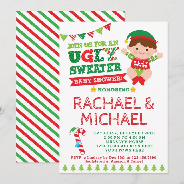 Kinderdusche für gewöhnlich einladung (Vorne/Hinten)