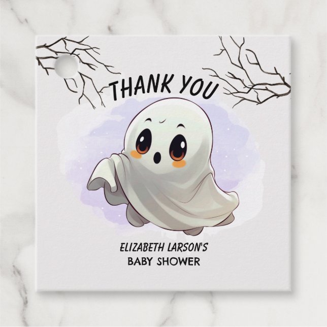 Kinderdusche Halloween Thema Niedliches Party Geschenkanhänger (Vorderseite)