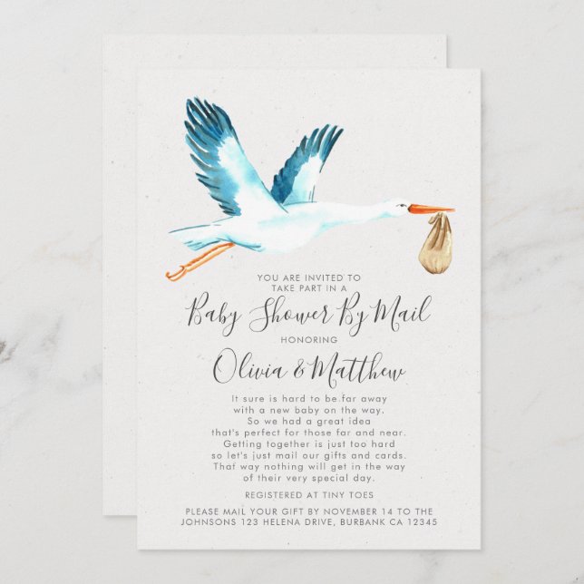 Kinderdusche, meine Mail Einladung (Vorne/Hinten)