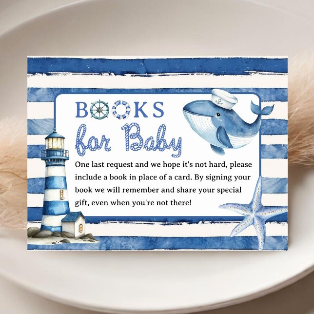 Kinderdusche Navy Blue Boy Books for Baby Begleitkarte (Von Creator hochgeladen)