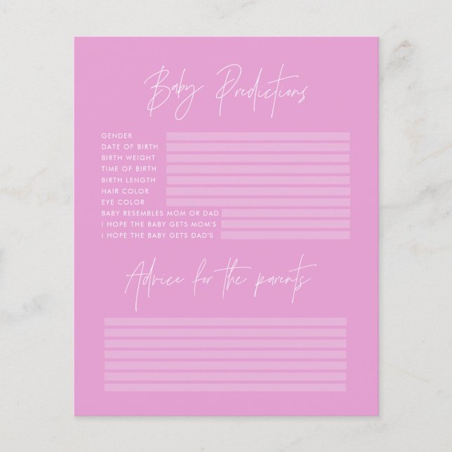 Kinderdusche Party Vorhersagen Spiel cerise pink (Vorderseite)