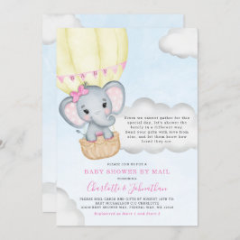 Kinderdusche per Mail rosa Elefant Einladung