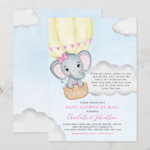 Kinderdusche per Mail rosa Elefant Einladung