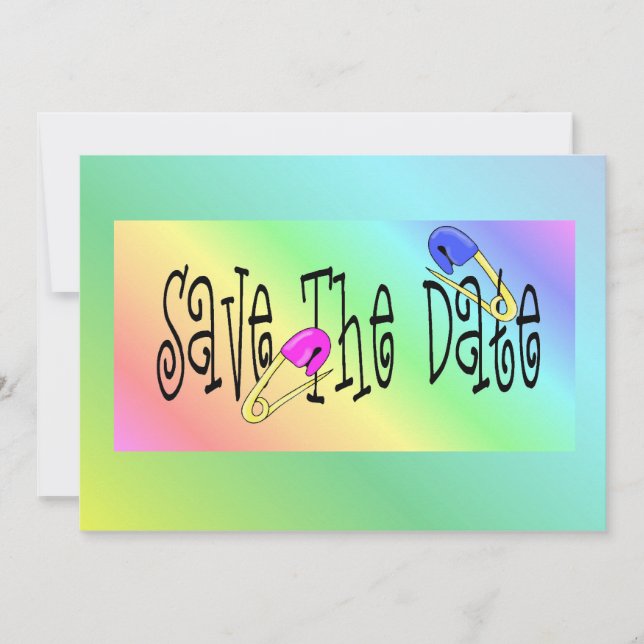 Kinderdusche Regenbogen-Button Einladung (Vorderseite)