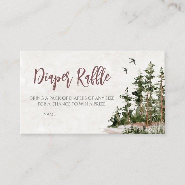 Kinderdusche-Windelwanne aus Holz Begleitkarte (Vorderseite)