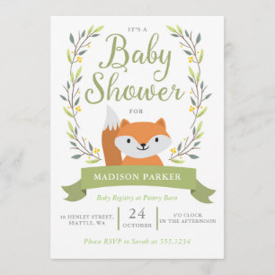 Kinderdusche Woodland Fox Einladung