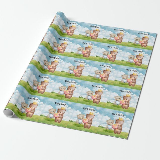 Kinderdusche zum Thema Golf / Geburtstag für Junge Geschenkpapier (Ungerollt)