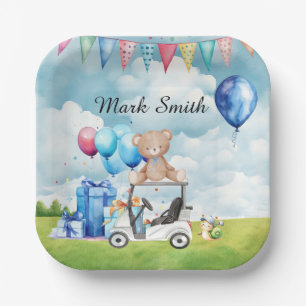 Kinderdusche zum Thema Golf / Geburtstag für Junge Pappteller
