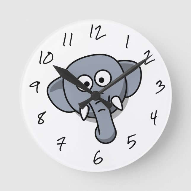 Kinderelementar Cartoon Runde Wanduhr (Vorderseite)