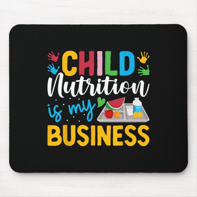 Kinderernährung ist mein Geschäft Mittagessen-Dame Mousepad (Vorne)