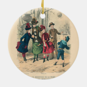 Kinderfamilie Antikes Viktorianisches Kind Keramik Ornament