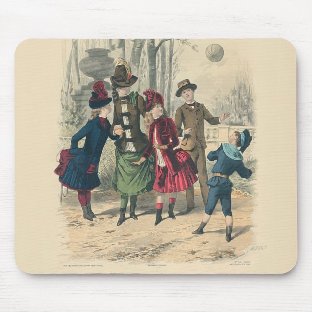 Kinderfamilie Antikes Viktorianisches Kind Mousepad (Vorne)