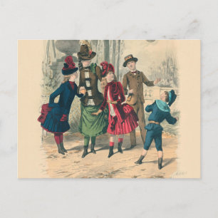 Kinderfamilie Antikes Viktorianisches Kind Postkarte