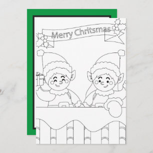 Kinderfärbung von Weihnachtsliedern Mitteilungskarte