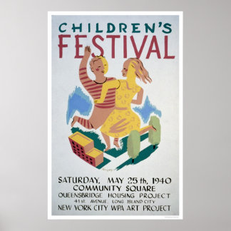 Kinderfestival NYC 1940 WPA Poster