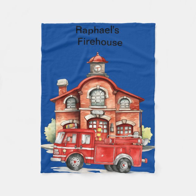 Kinderfeuerhaus und Motor Fleecedecke (Vorderseite)