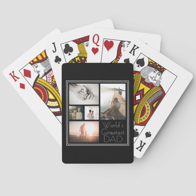 Kinderfoto-Collage für die Beste Vater-Familie der Spielkarten (Rückseite)