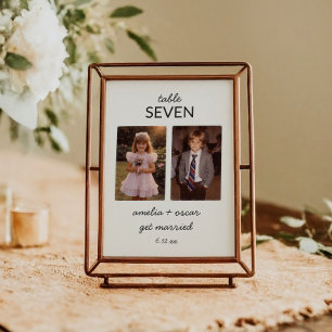 Kinderfoto Hochzeitsempfang Cocktailparty Tischnummer
