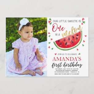 Kinderfotokarte zum ersten Geburtstag Einladung