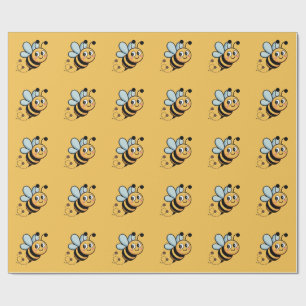 Kinderfreundliches Bienenmaskottchen mit gepunktet Geschenkpapier