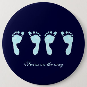 Kinderfußabdrücke (Boy Twins) Button