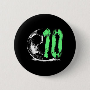Kinderfußball 10 Jahre Junge Geburtstagsparty Button
