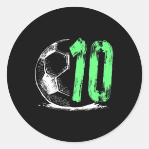 Kinderfußball 10 Jahre Junge Geburtstagsparty Runder Aufkleber