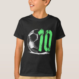 Kinderfußball 10 Jahre Junge Geburtstagsparty T-Shirt