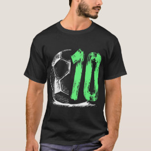 Kinderfußball 10 Jahre Junge Geburtstagsparty T-Shirt