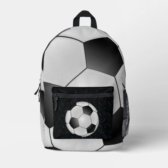Kinderfußball-Coole Black Diamond Plate Bedruckter Rucksack (Vorderseite)