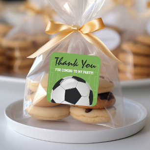 Kinderfußball Geburtstagsparty Quadratischer Aufkleber