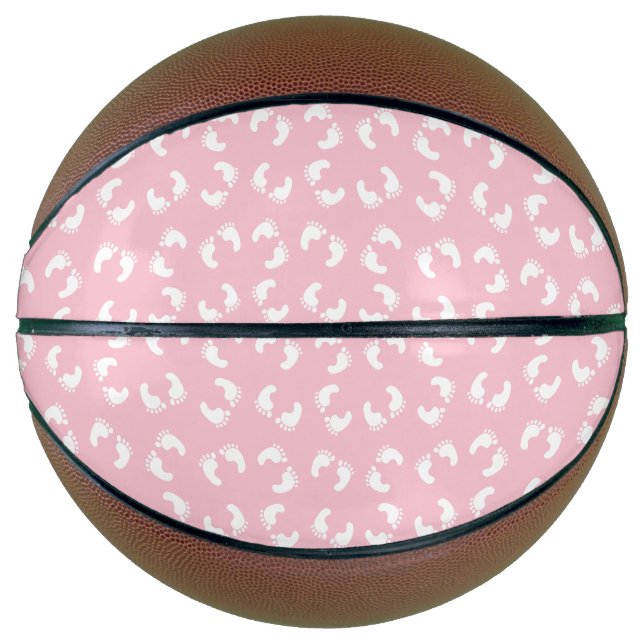 Kinderfußspuren, Babyfuß, Fußspuren, rosa Girl Basketball (Vorderseite)