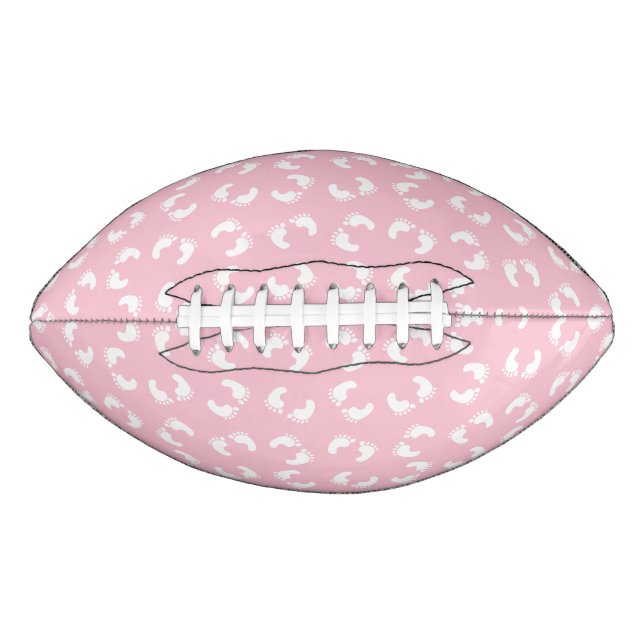 Kinderfußspuren, Babyfuß, Fußspuren, rosa Girl Football (Vorderseite)