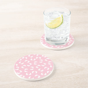 Kinderfußspuren, Babyfuß, Fußspuren, rosa Girl Getränkeuntersetzer