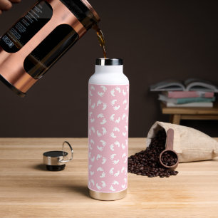 Kinderfußspuren, Babyfuß, Fußspuren, rosa Girl Trinkflasche